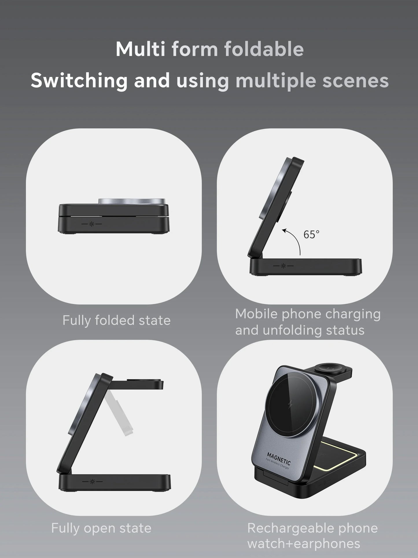 Cargador magnénito 3 en 1 para Iphone