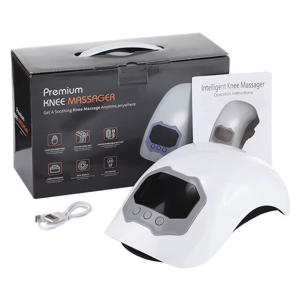 Masajeador de Rodilla Premium con Pantalla LED – Manos Libres y Recargable