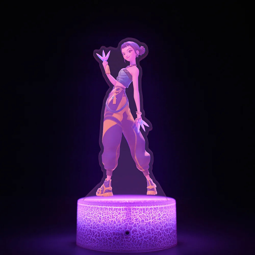Lámpara LED Acrílico K-POP Demon Hunters con Control Remoto - Decoración Dormitorio