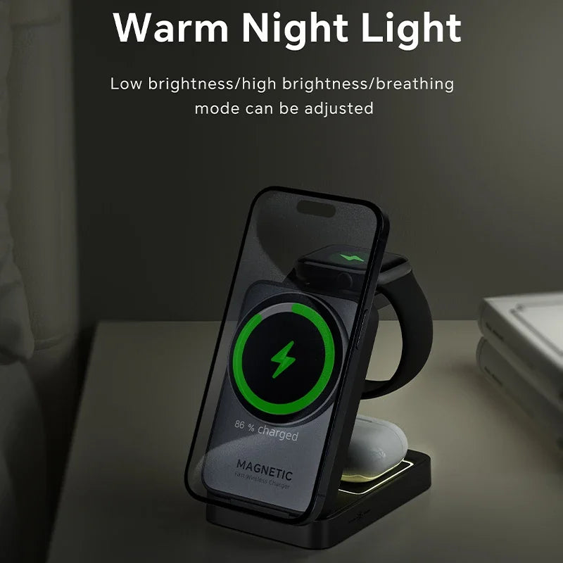 Cargador magnénito 3 en 1 para Iphone