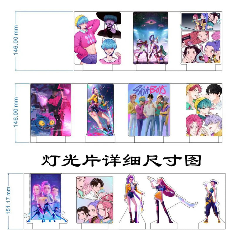 Lámpara LED Acrílico K-POP Demon Hunters con Control Remoto - Decoración Dormitorio