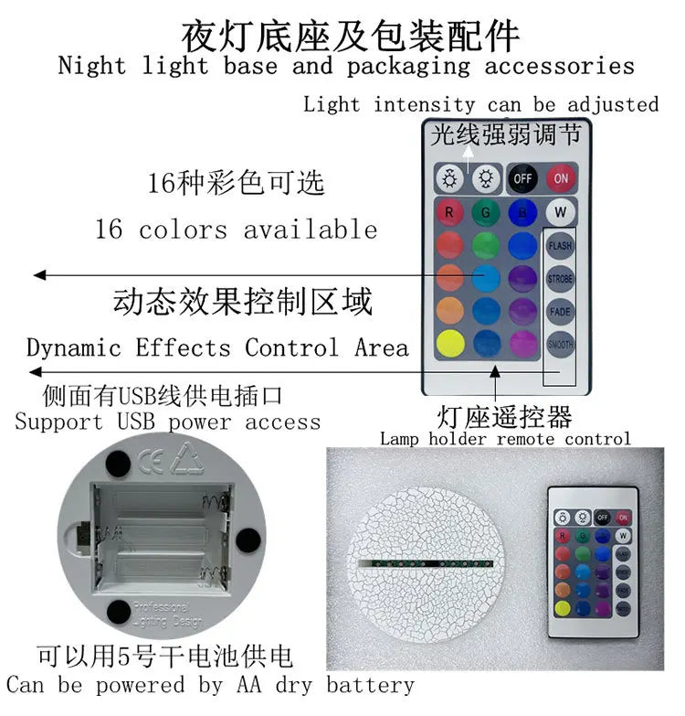 Lámpara LED Acrílico K-POP Demon Hunters con Control Remoto - Decoración Dormitorio