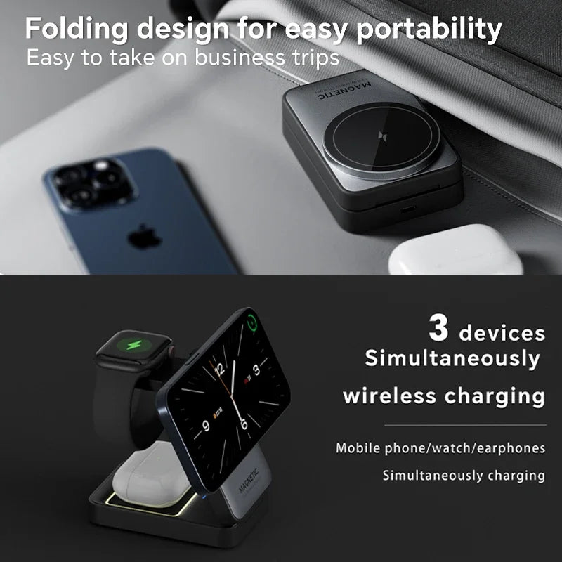 Cargador magnénito 3 en 1 para Iphone