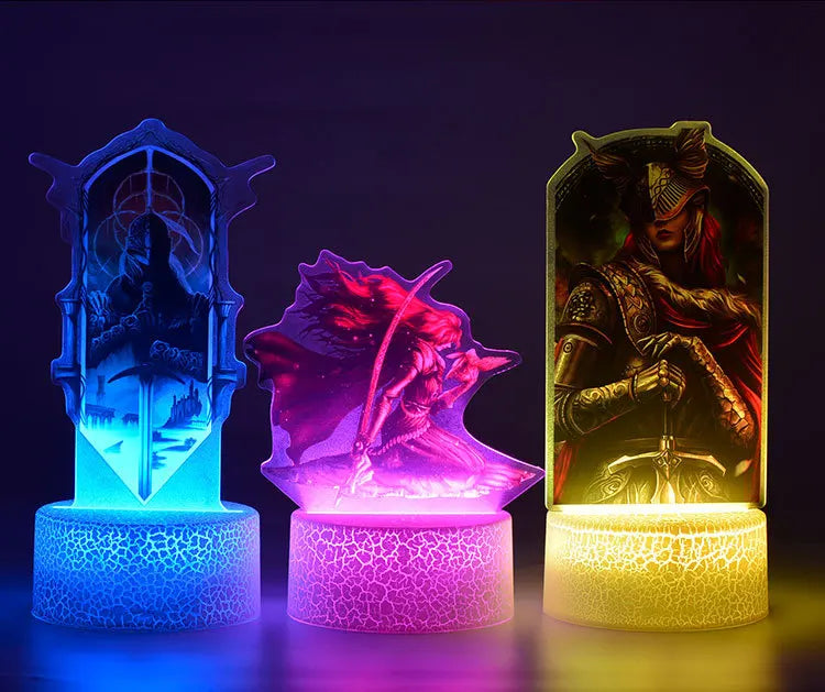 Lámpara LED Acrílico K-POP Demon Hunters con Control Remoto - Decoración Dormitorio