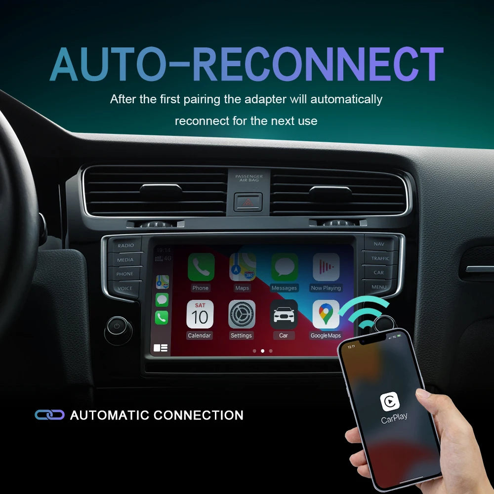 Adaptador Inalámbrico 2 en 1 CarPlay & Android Auto