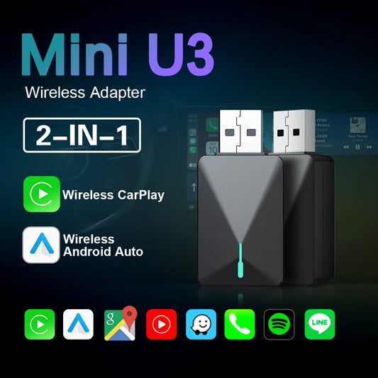 Adaptador Inalámbrico 2 en 1 CarPlay & Android Auto
