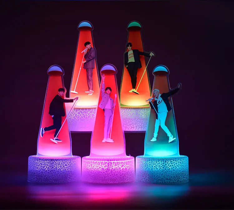 Lámpara LED Acrílico K-POP Demon Hunters con Control Remoto - Decoración Dormitorio